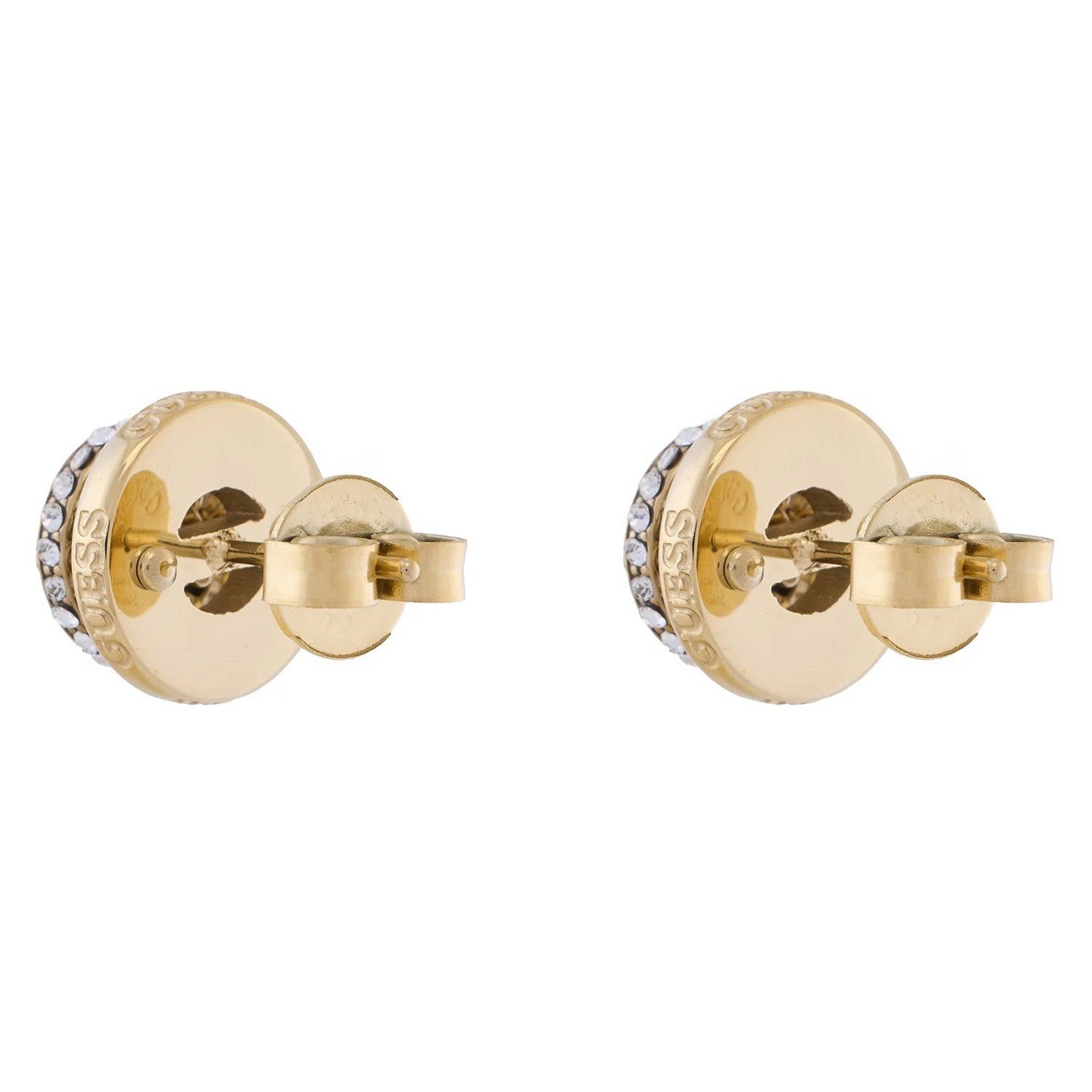 Guess Paar Ohrstecker JUBE05557JWYGT/U, für Damen Coin Pave Goldfarben