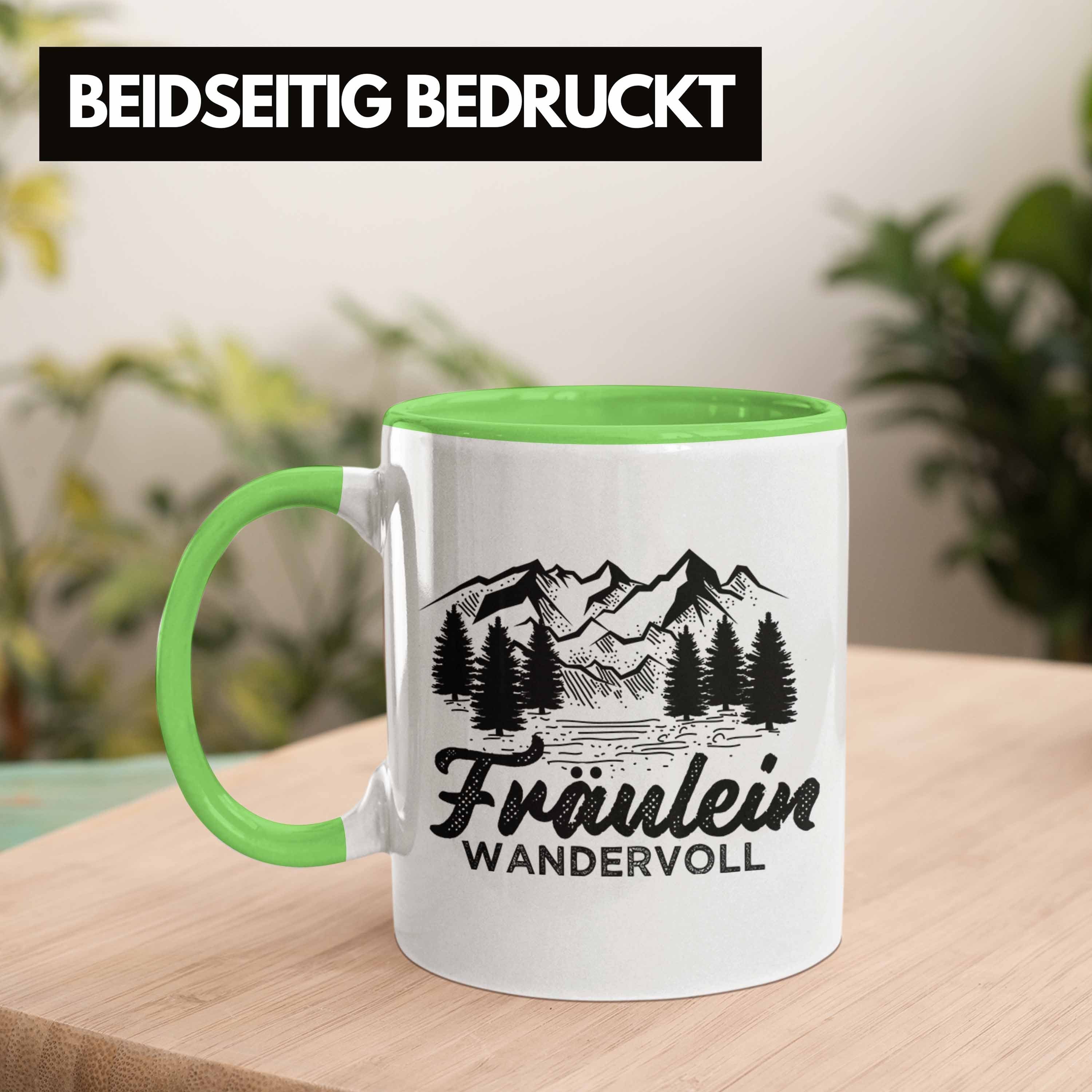 Trendation Tasse Trendation - Wandern Wandervoll Frauen Fräulein Geschenk zum Tasse Tasse Lustige Geschenkidee Grün Wandern