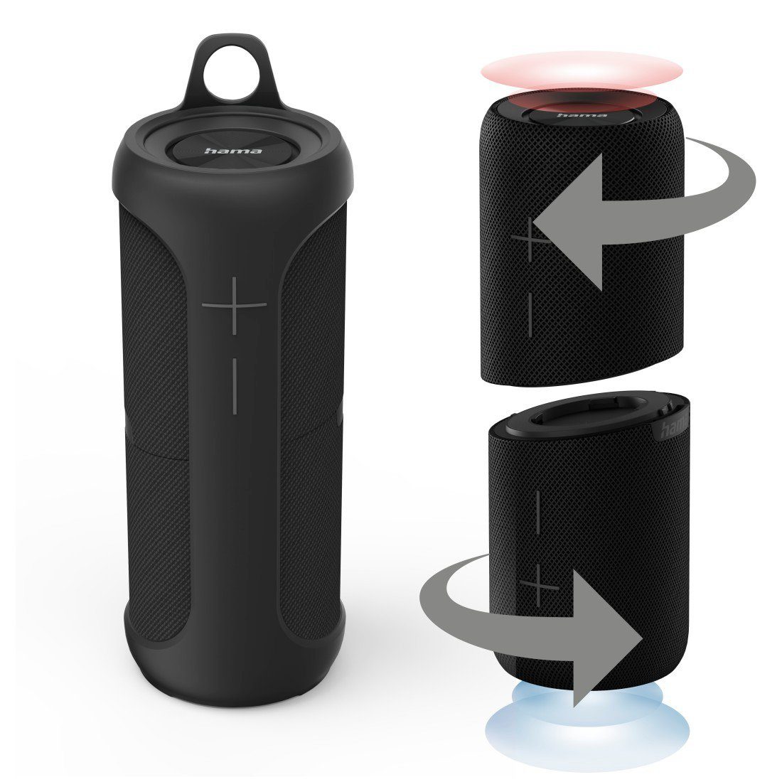 Hama Bluetooth Lautsprecher kabellos IPX7 Bluetooth-Lautsprecher schwarz wasserdicht teilbar 2in1 Outdoor
