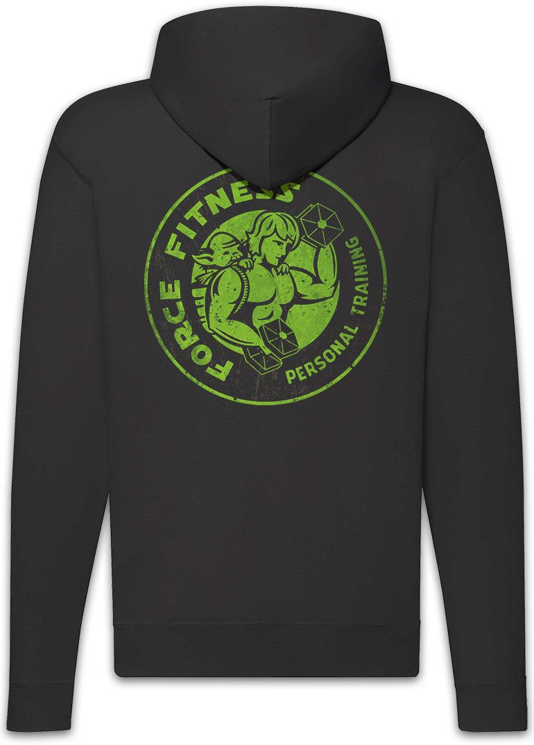 Urban Backwoods Sweatjacke Force Fitness Vintage Logo Zipper Hoodie Star Gym Fitness Sci-Fi (1-tlg) Rebellion Sport Dark Yoda