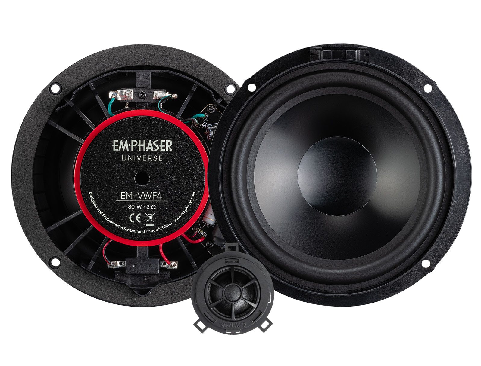 Emphaser EM-VWF4 15,5 cm 2-Wege Compo-Lautsprechersystem für VW T6.1 Auto-Lautsprecher