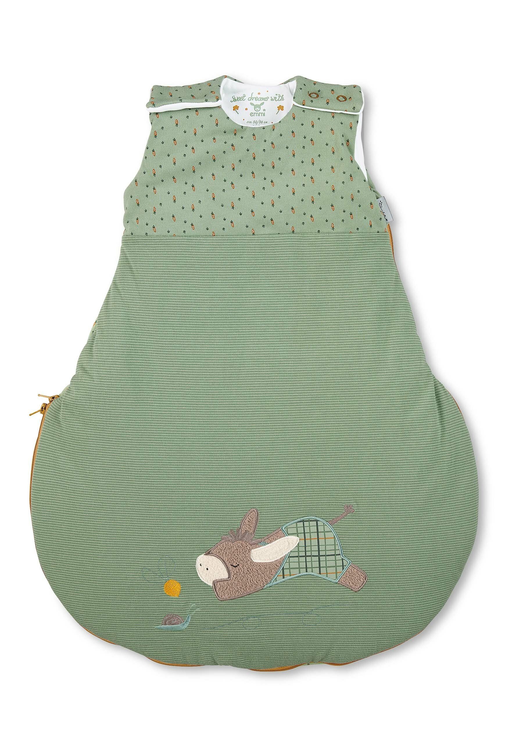 Jersey zwei - Baby-Schlafsack Baby, Schlafsack mit Baby, Motiv wächst kuschelig Babyschlafsack Emmilius (1 Babyschlafsack Strampelsack Größen Leicht Baby-Schlafsack Emmilius Pucksack Baby über und warm, aus 62/68 - tlg), Esel Sterntaler® 62/68 -