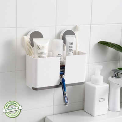 Creliv Badorganizer Zahnbürsten-& Rasiererhalter für Badezimmer, Selbstklebend