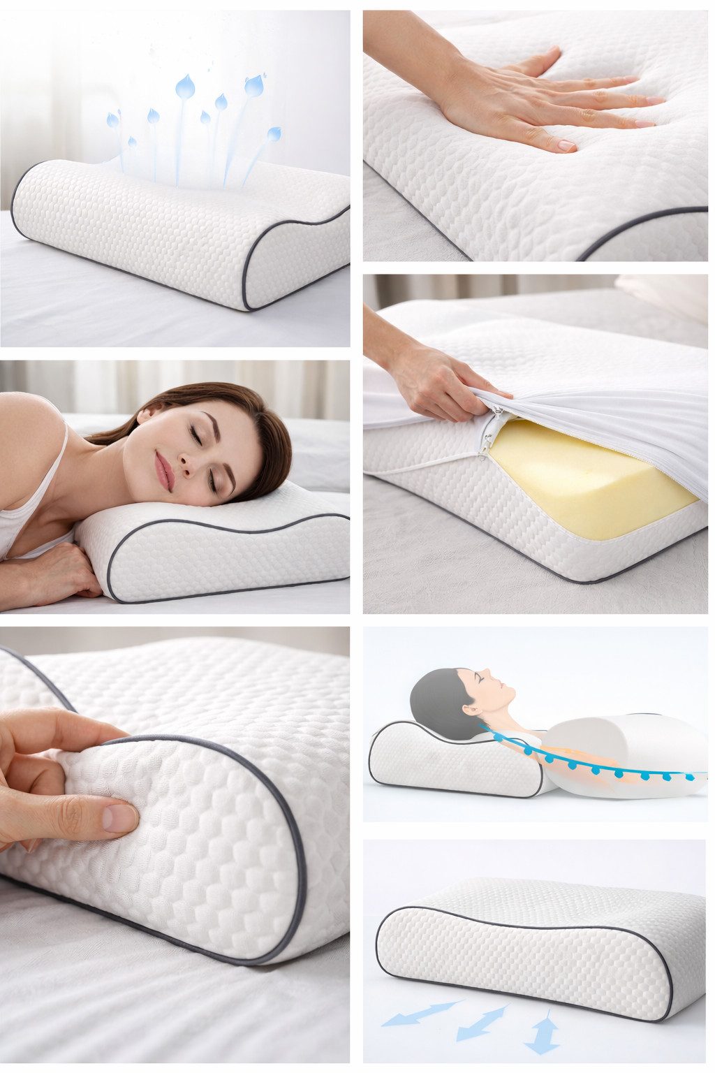 inter Kopfkissen Orthopädisches Nackenstützkissen Memory Foam Visco-Kissen günstig online kaufen