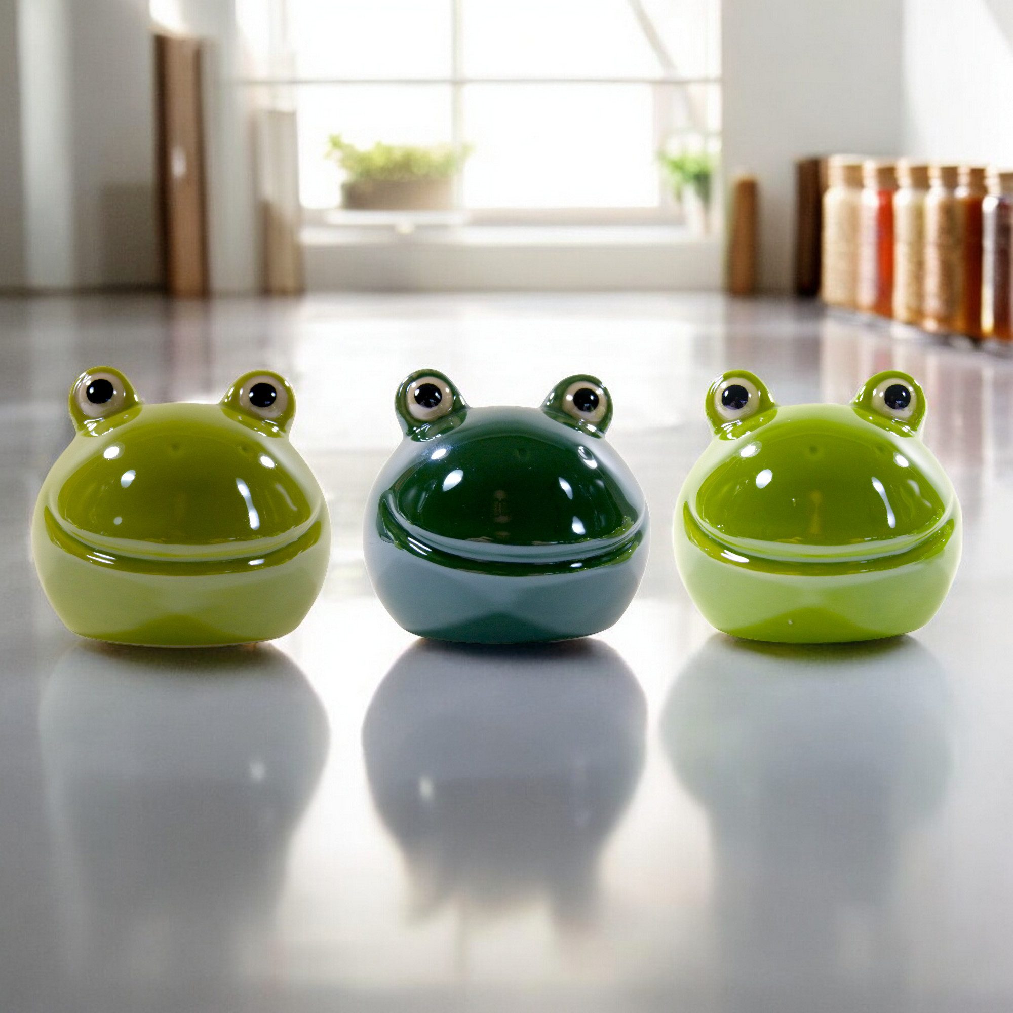 GlasArt Dekofigur Dekofigur Froschkopf Froschkönig drei Farben + Größen Frühling Sommer (Paar, 2 St., 2er-Set), 2er-Set