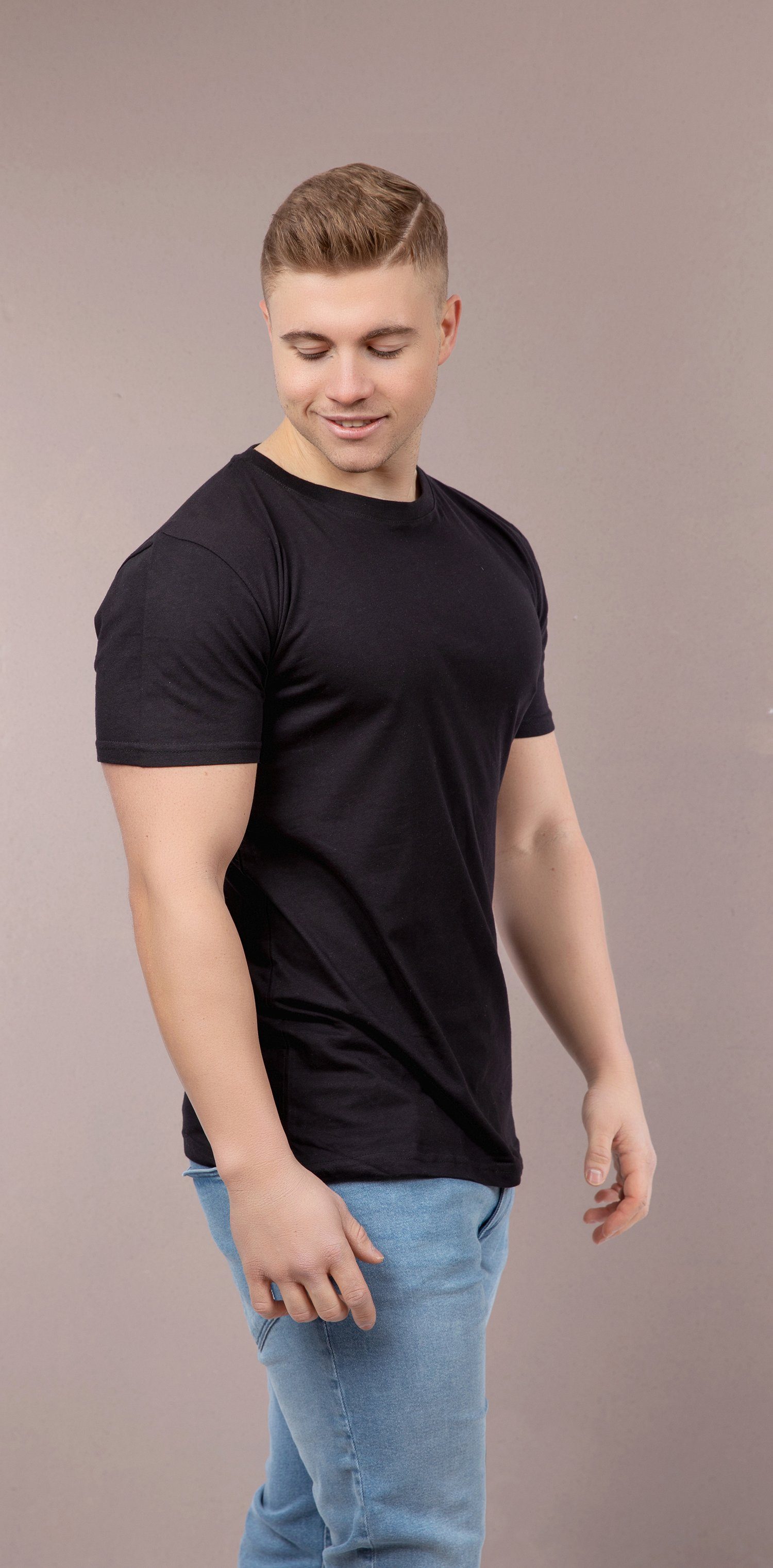 T-Shirt (4-tlg) Rundhals Basic T-Shirt O-Neck 2,4 oder 8 Stück - Shirt mit Rundhalsausschnitt aus 100% Baumwolle - Weiß oder Schwarz