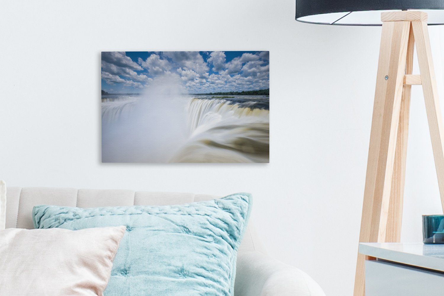 St), 30x20 Wanddeko, Brasilien, Wandbild Wolken Iguaçu-Wasserfall OneMillionCanvasses® mit Leinwandbilder, Aufhängefertig, in Leinwandbild (1 cm