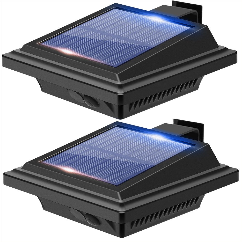 KingLux LED Dachrinnenleuchte 40LEDs Solar dachrinnenleuchten für außen mit Lichtsensor, Lichtsensor, LED fest integriert, Kaltweiss, Warmweiss