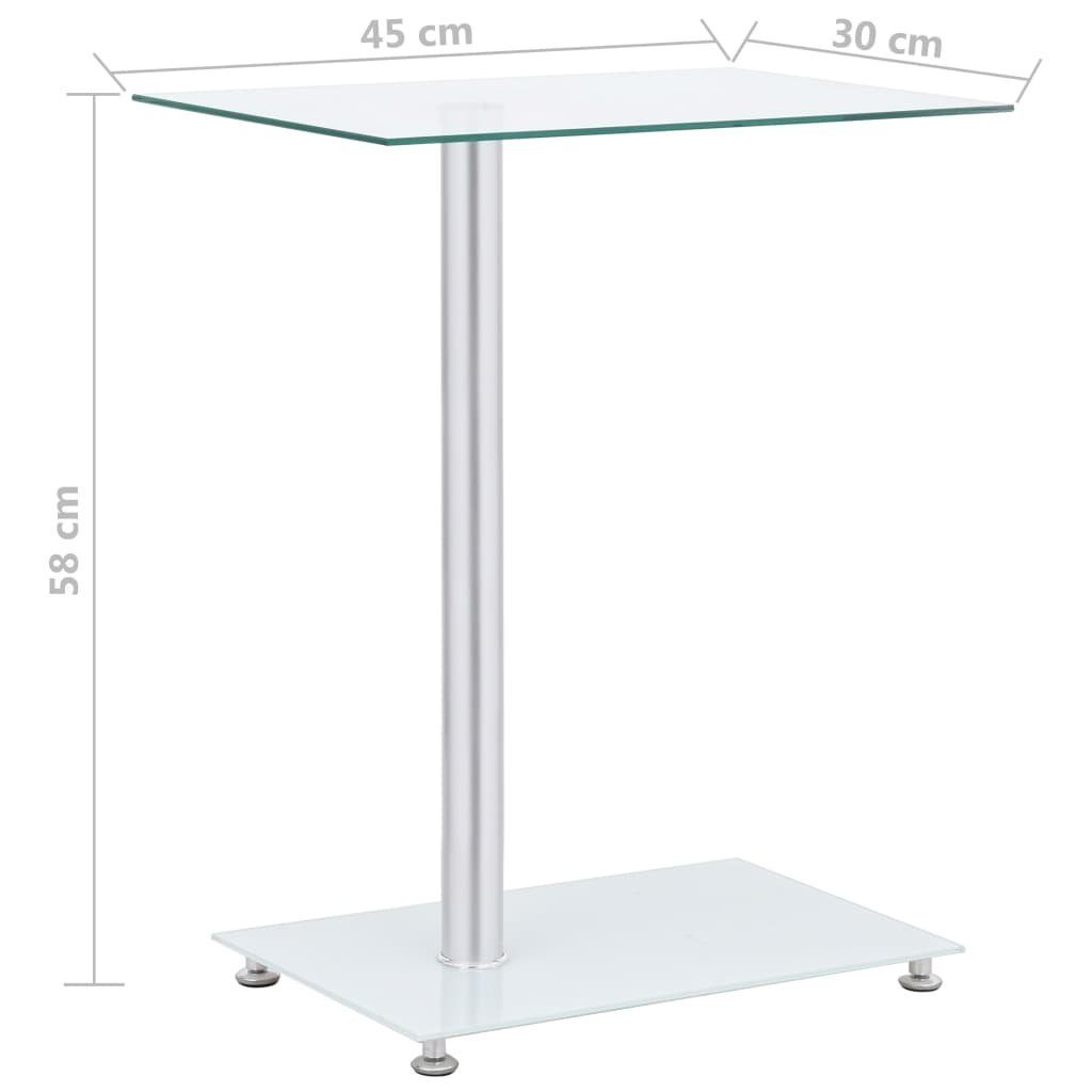 U-Form furnicato cm Beistelltisch 45x30x58 Transparent Hartglas