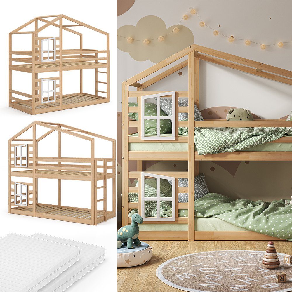 VitaliSpa® Etagenbett Maja, Naturholz, 90x200 cm günstig online kaufen