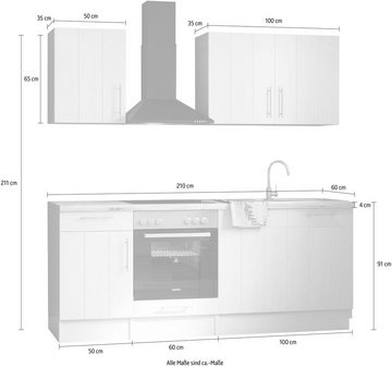 RESPEKTA Küchenzeile Anton, Breite 210 cm, mit Soft-Close, in exklusiver Konfiguration für OTTO