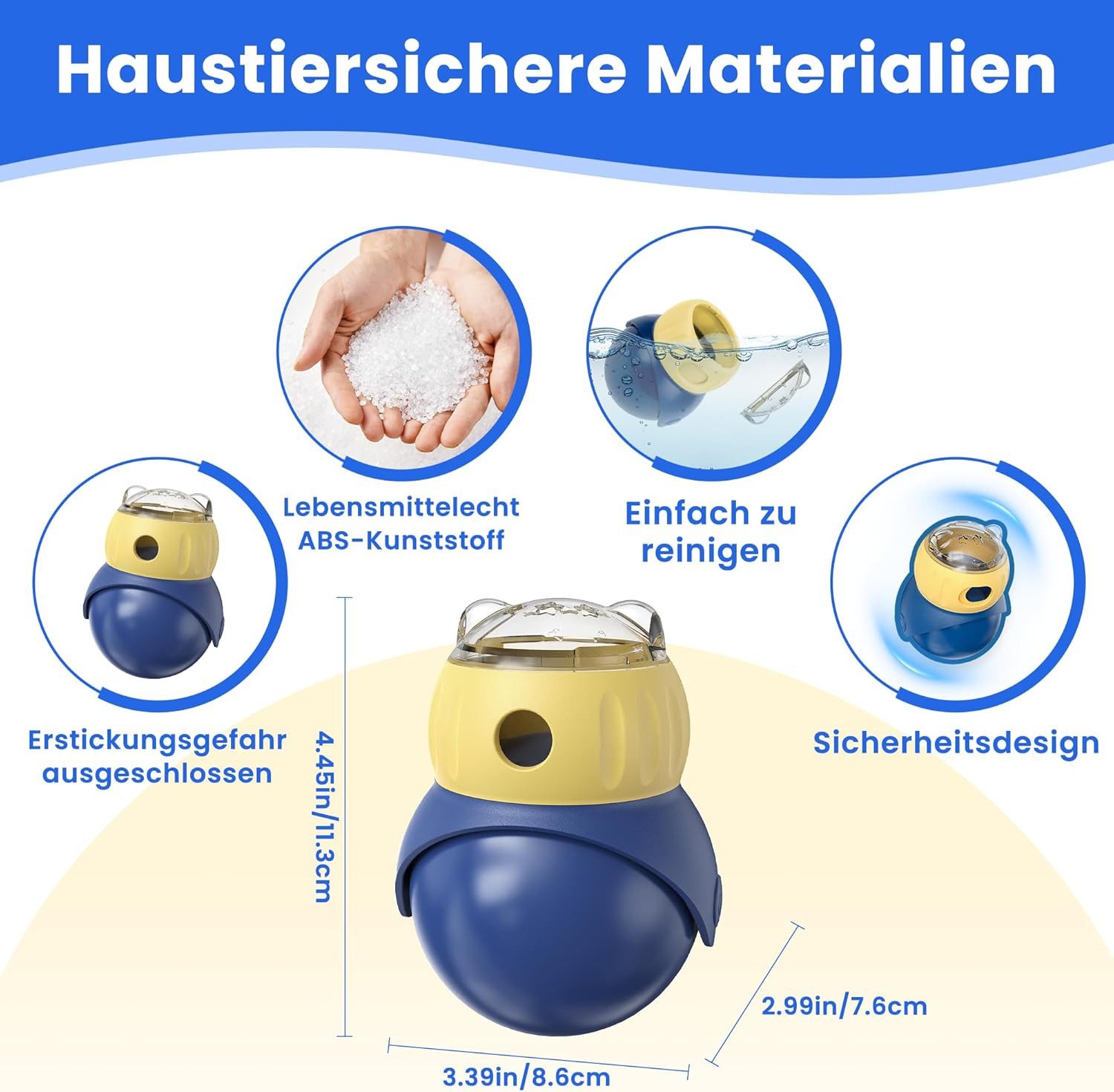 FELIXLEO Wiederbefüllbare Espresso-Kapsel Intelligenzspielzeug für Katzen mit Leckerli Spender verstellbar