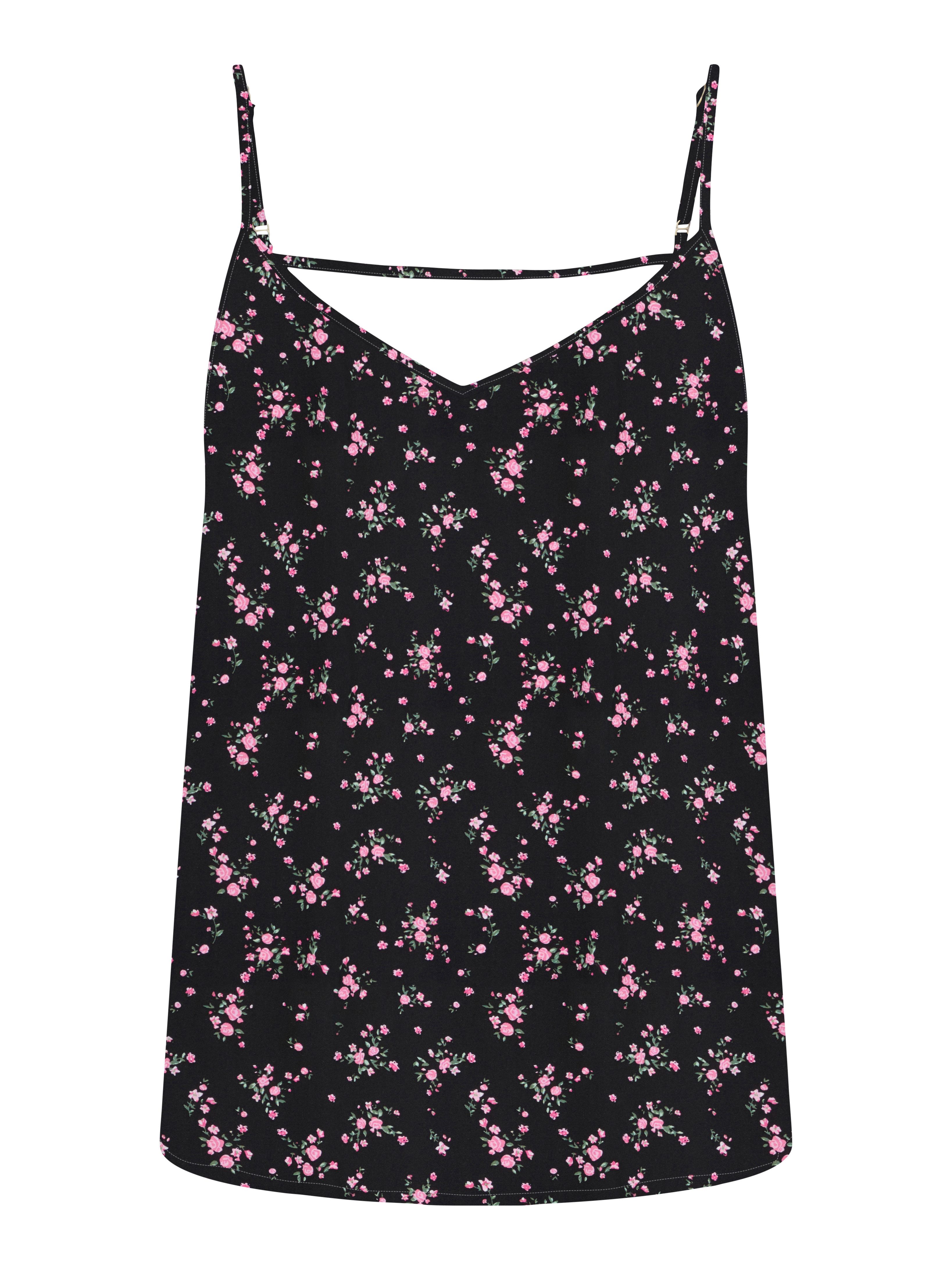 ONLY Spaghettitop ONLNOVA LIFE PARIS SINGLET AOP PTM Viskose, regular fit, V-Ausschnitt