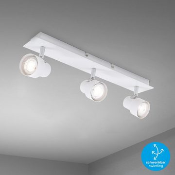 Briloner Leuchten LED Deckenspots 2861-036, LED wechselbar, Warmweiß, LED Deckenlampe inkl. 3 x GU10 460lm 3000K 5W