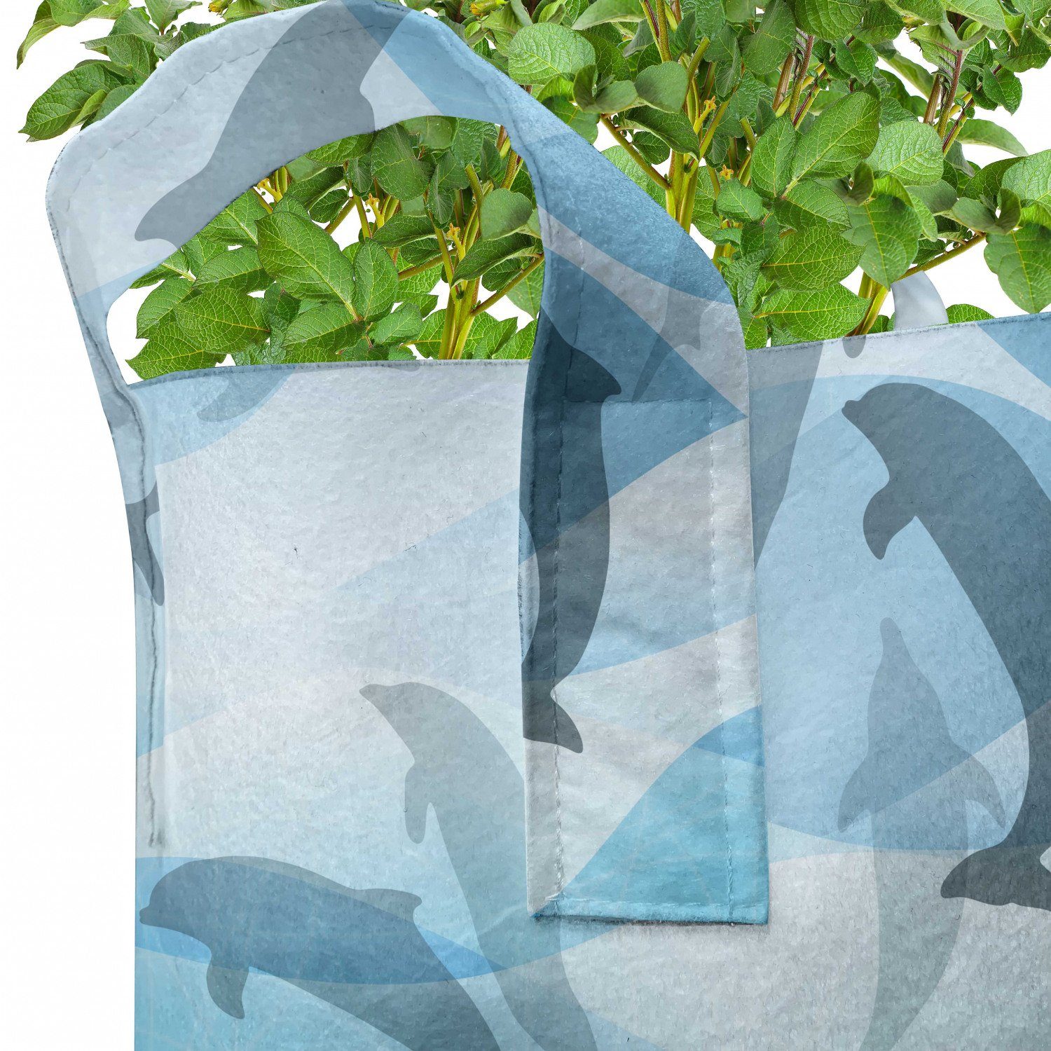 Abakuhaus Pflanzkübel hochleistungsfähig für mit Pflanzen, Griffen Delphin Unterwasser-Fisch-Muster Stofftöpfe