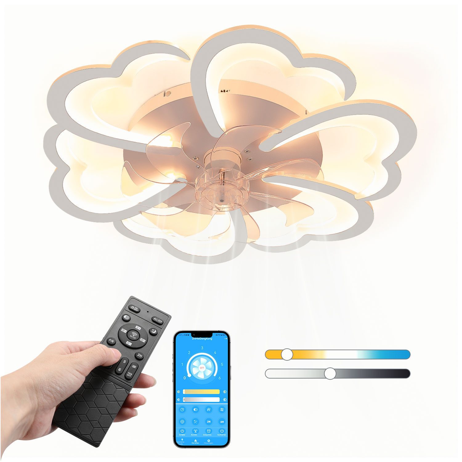 OULENBIYAR Deckenleuchte Leise Deckenventilator mit Beleuchtung, günstig online kaufen