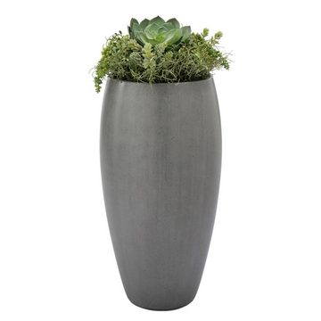 Flingora Bodenvase Cinthia, mit Einsatz - Fiberglas - Indoor & Outdoor - Staubgrau - Höhe 65 cm