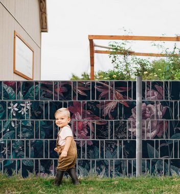 MyMaxxi Sichtschutzstreifen Zaunsichtschutz Blühende Vintage Blumenwand Sichtschutz Garten Zaun