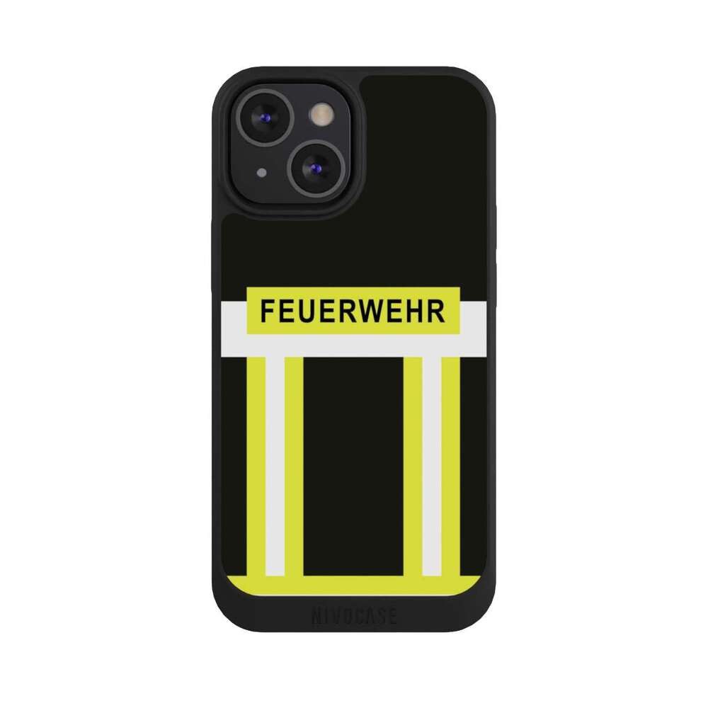 NIVOCASE Handyhülle Feuerwehr Feuerwehrmann Beruf Feuerwehr, Apple iPhone 13 Mini Handyhülle Hülle NIVOpure Case Schwarz