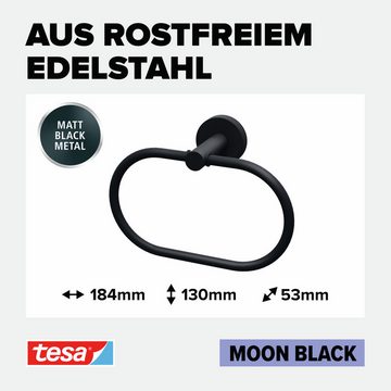 tesa Handtuchhalter 1 x MOON BLACK Handtuchring, schwarz matt - 5,3 cm : 18,4 cm : 13 cm