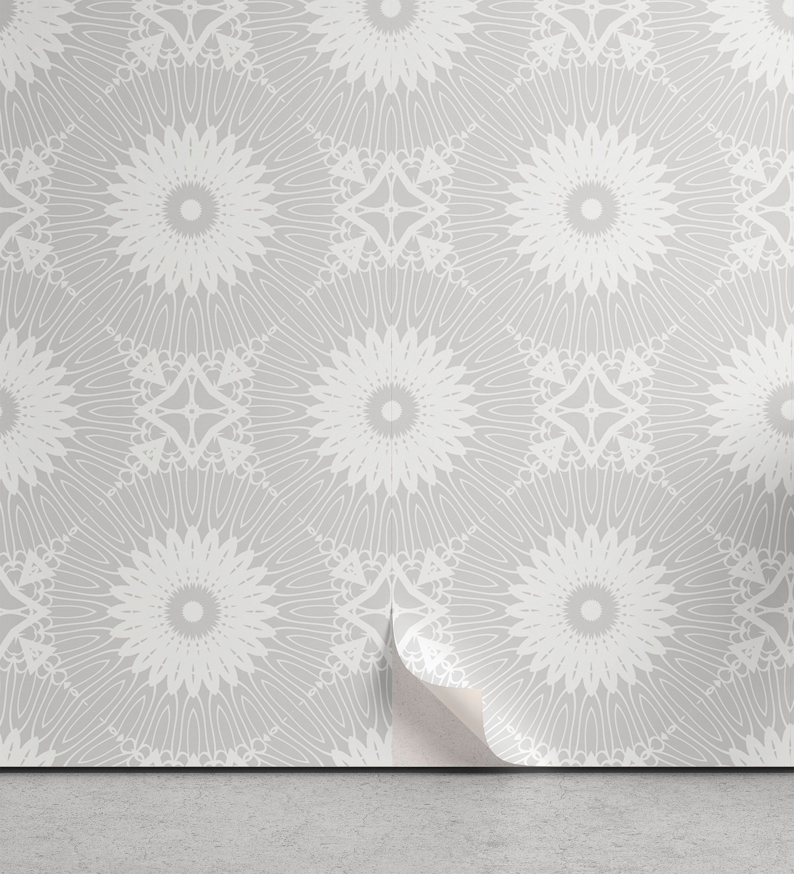 Abakuhaus Vinyltapete selbstklebendes Wohnzimmer Küchenakzent, Retro Gedämpfte Blumenmotive Nostalgie