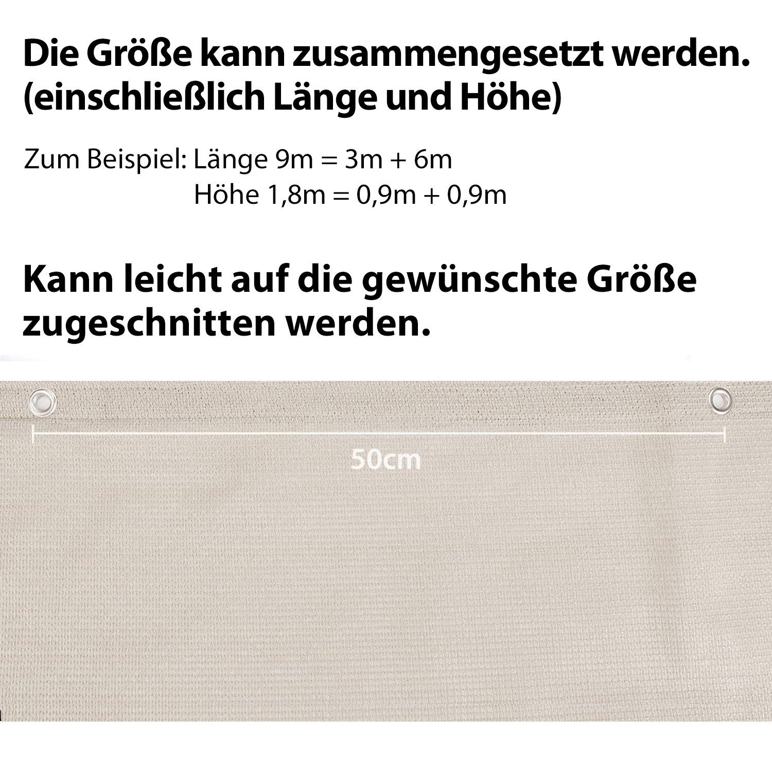 Sekey Balkonsichtschutz Balkonverkleidungen Sichtschutz Balkonbespannung Windschutz, aus HDPE Sonnenschutz, Wetterfest, Blickdicht für Balkon und Terrasse – Bild 5 von 5