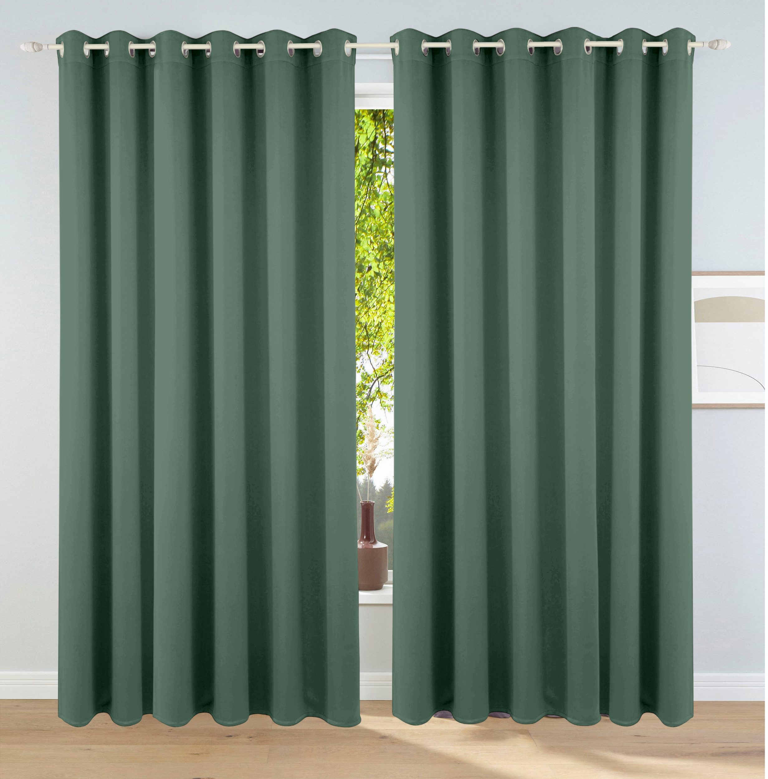OTTO home Verdunkelungsvorhang Solana (1 St), Ösen, verdunkelnd, Polyester, Vorhang, Gardine, Breite 280 cm, verdunkelnd, einfarbig, Raumteiler