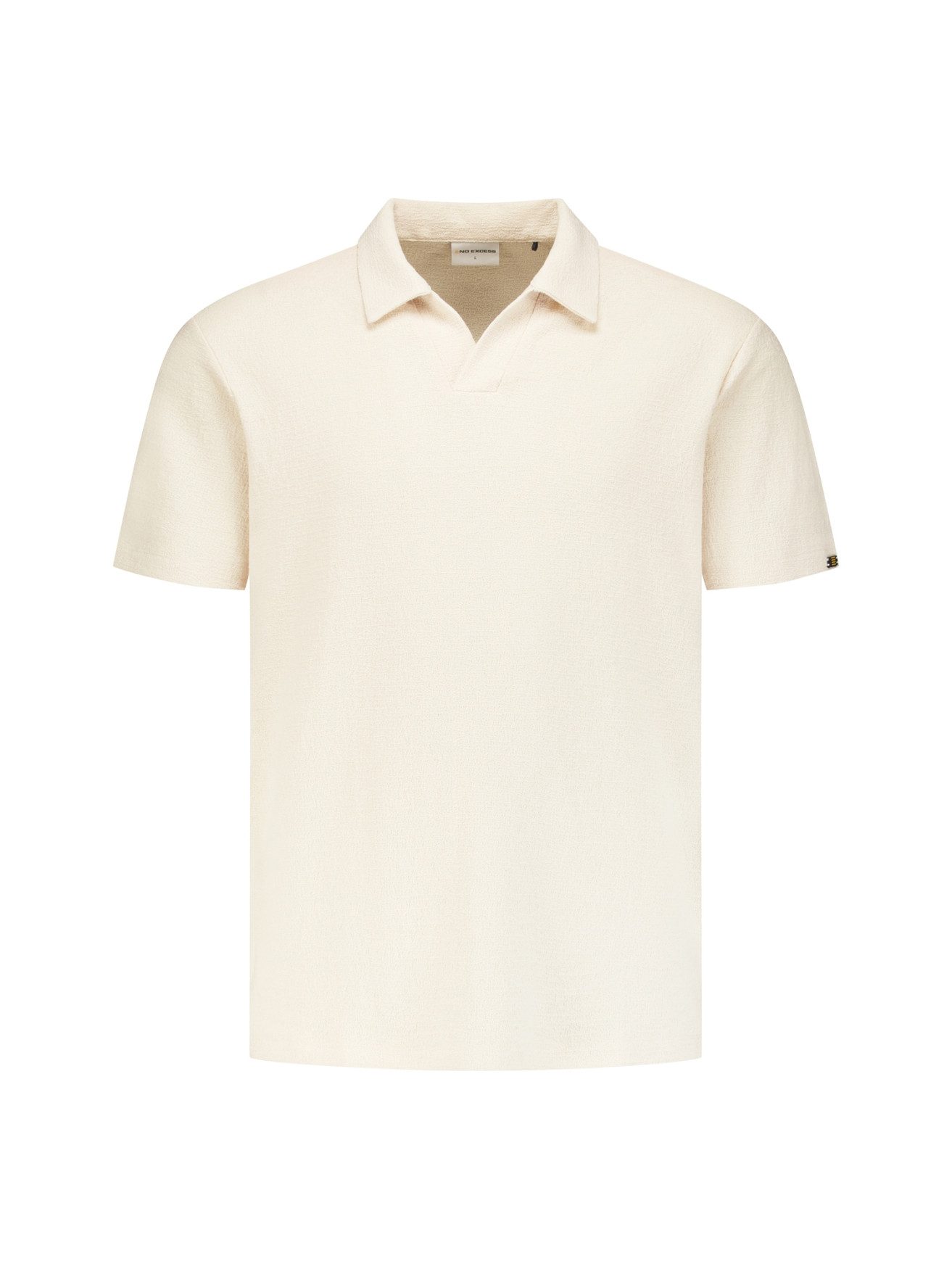 NO EXCESS Poloshirt Polo V Short Sleeve - Poloshirt Struktur V-Ausschnitt - Polo Herren