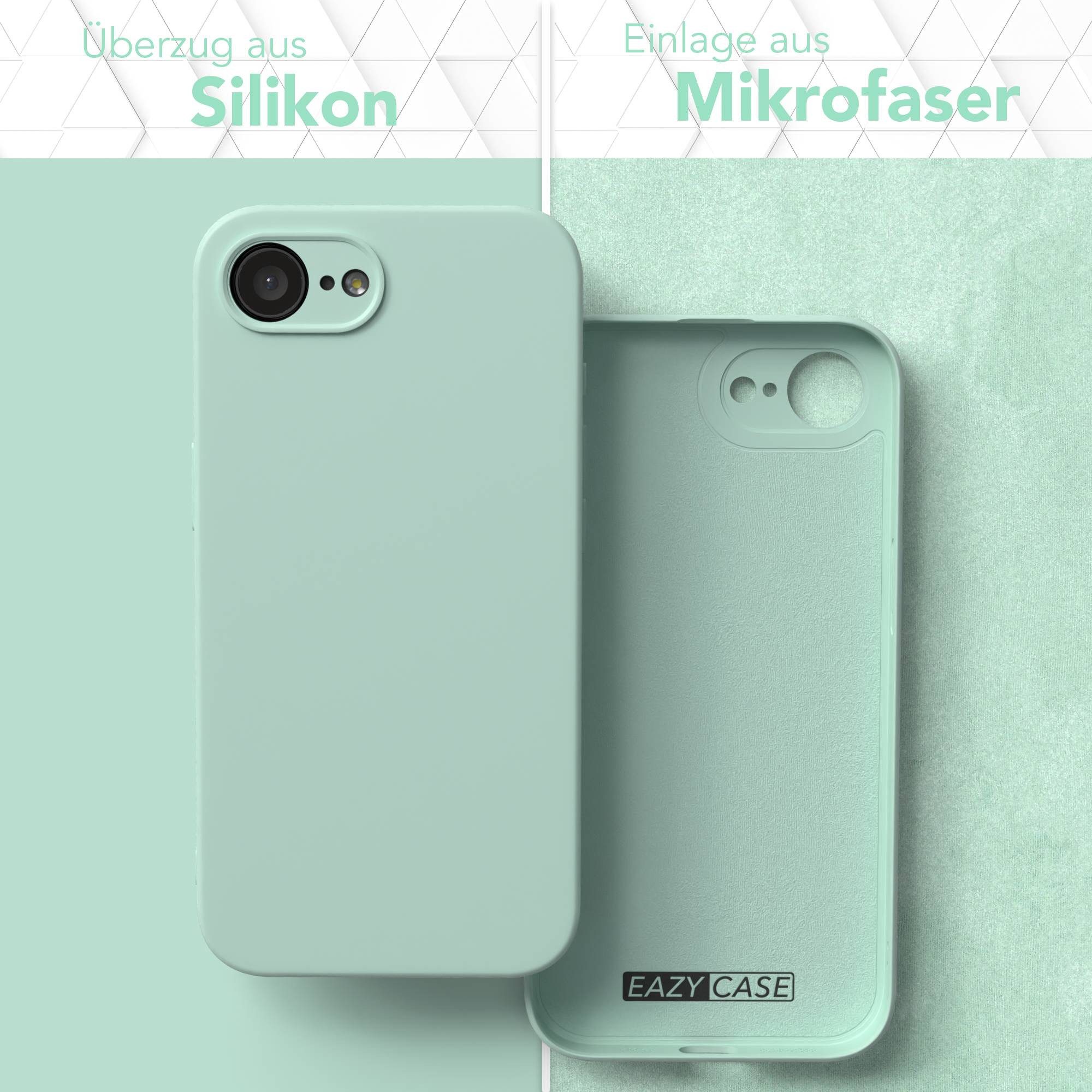 EAZY CASE Handyhülle für Apple iPhone 16e Hülle Silikon 6,1 Zoll, Hülle Silikon kratzfest Smart Slimcover Bumper Case Etui Mint Grün