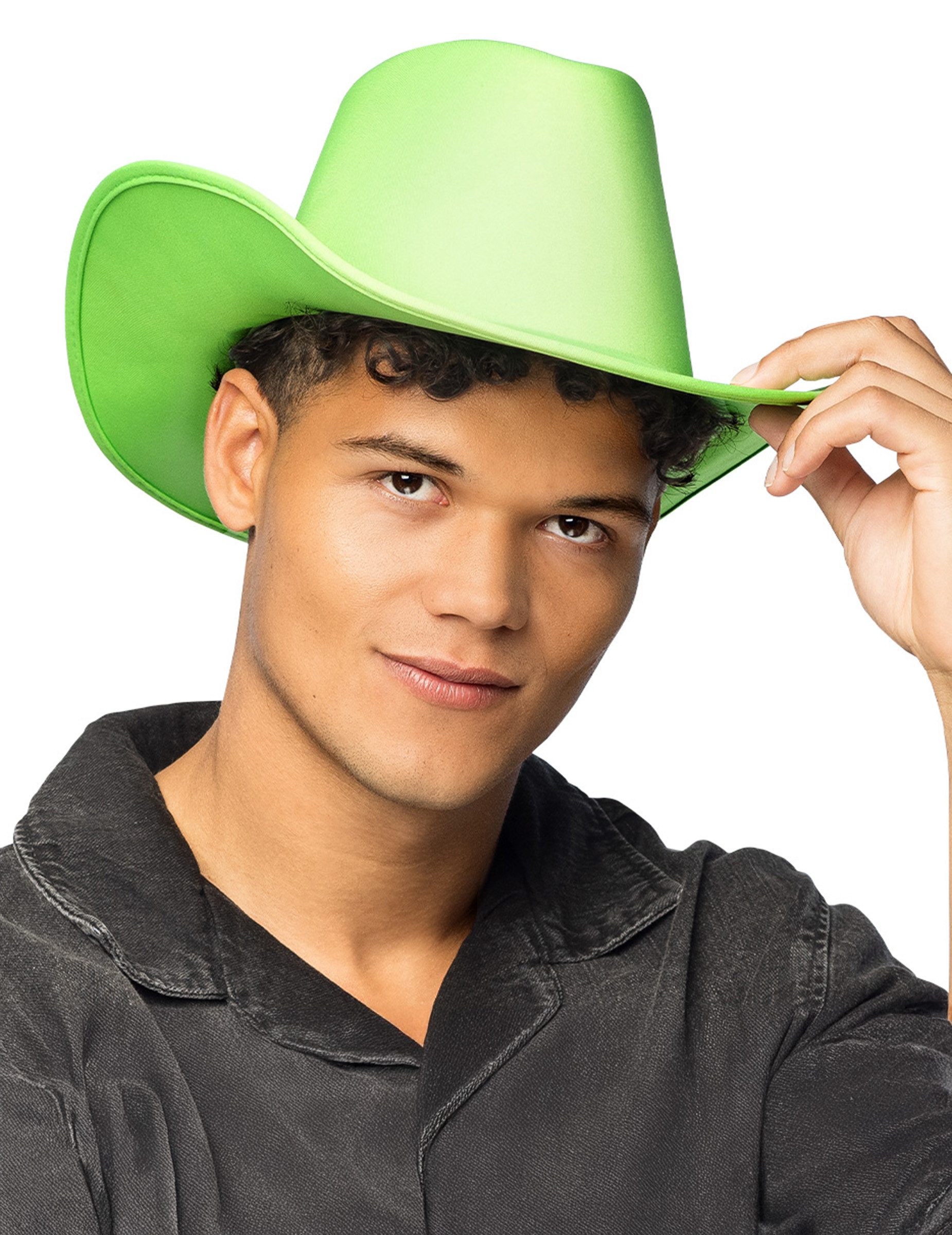 Boland Kostüm Cowboyhut Neon Grün für Erwachsene