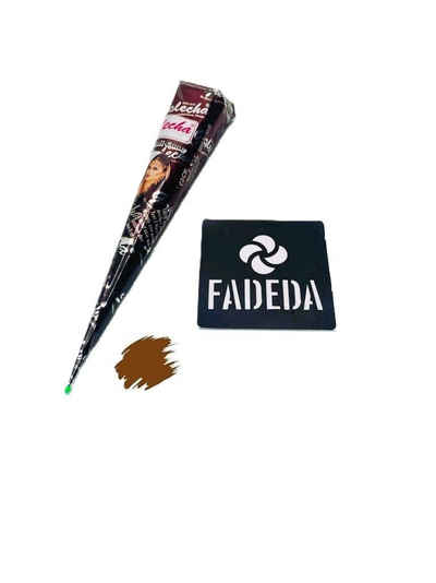 FADEDA Schmuck-Tattoo 1x FADEDA Natural Henna Paste Cones Kegel (Natur-Braun), No PPD, 25g, 1-2 Tage beständig