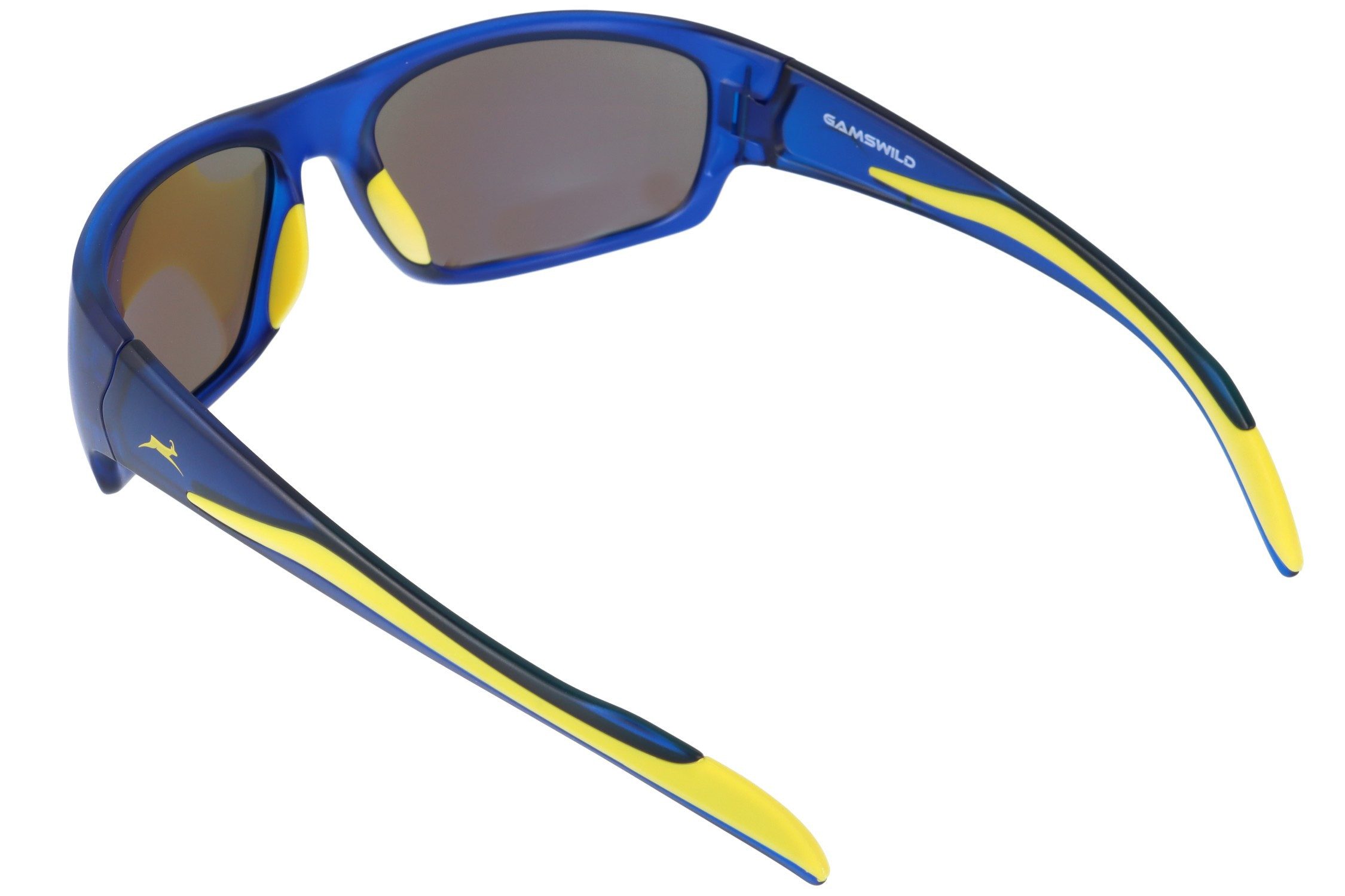 Gamswild Sonnenbrille UV400 Sonnenbrille Fahrradbrille extra breite Bügel Damen Herren Modell WS4035 in schwarz, blau, grau-türkis