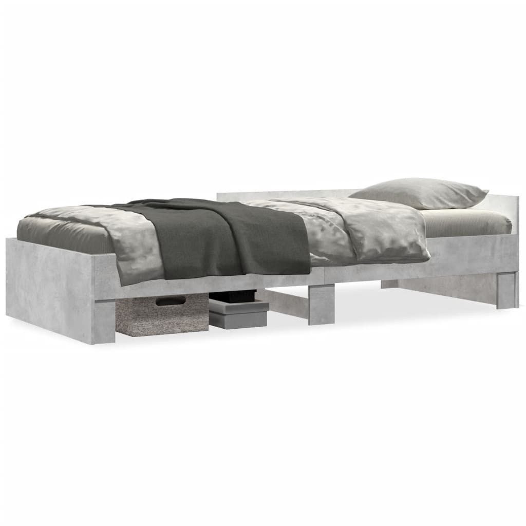vidaXL Bett Bettgestell Betongrau 75x190 cm Holzwerkstoff günstig online kaufen
