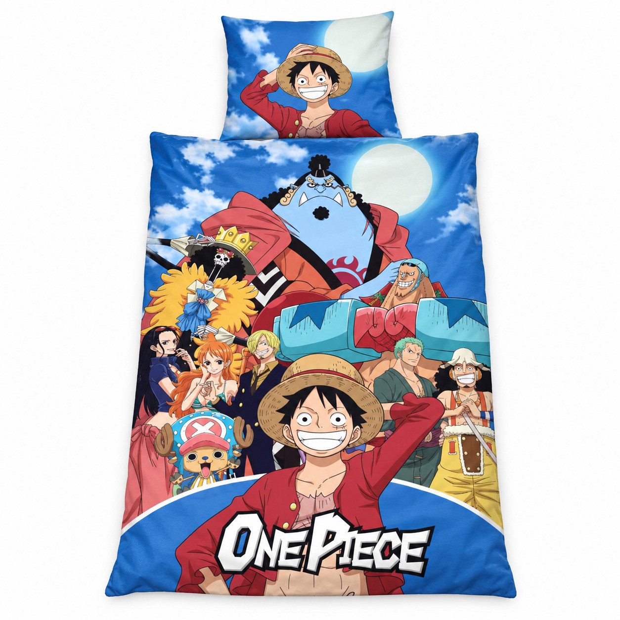 One Piece Kinderbettwäsche One Piece Anime Bettwäsche Set für Kinder 135-140/200 cm 65x65, 2 teilig