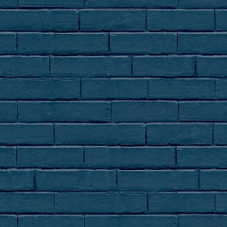 Noordwand Fototapete Good Vibes Tapete Brick Wall Blau, (1 St)