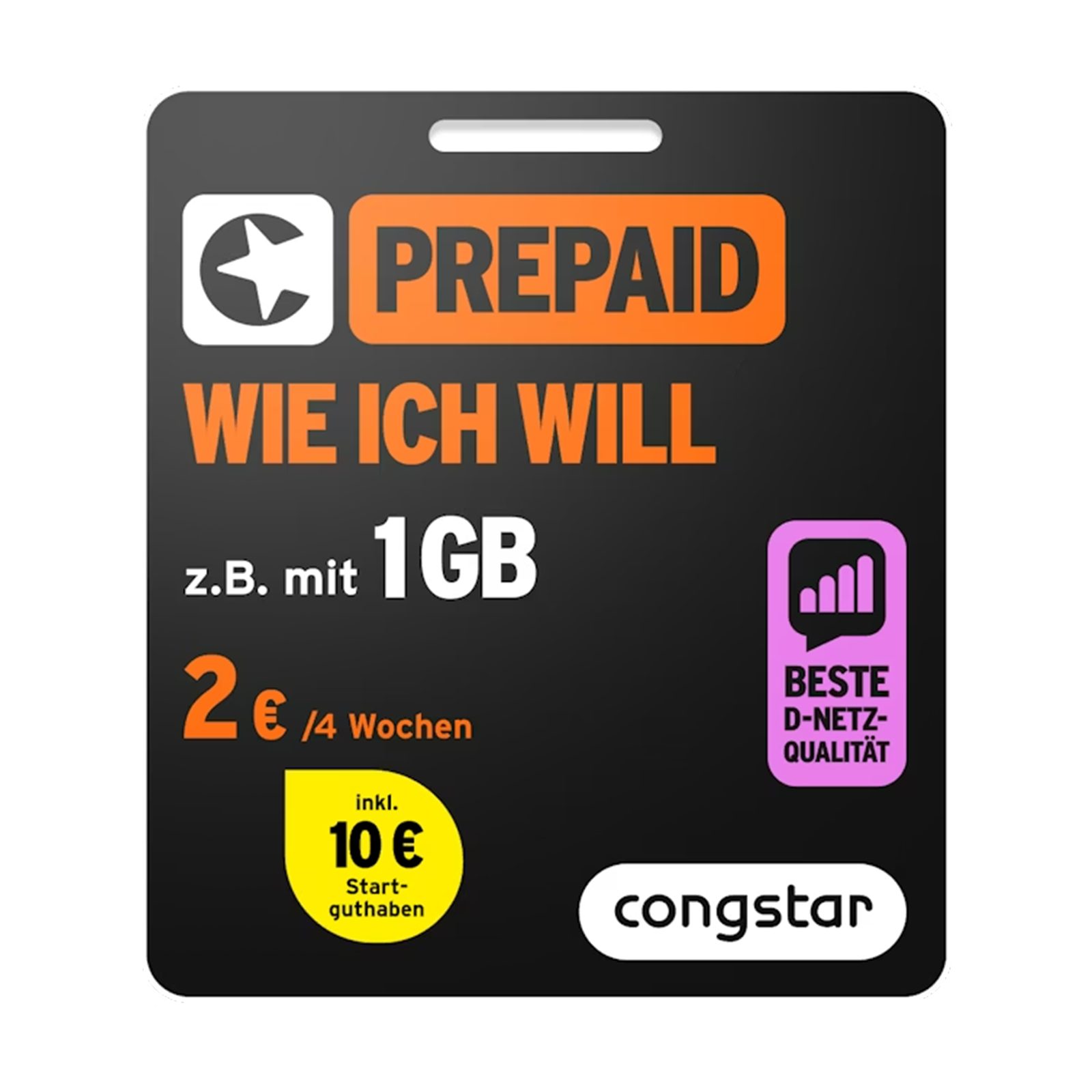 Congstar Prepaid-Karte "wie ich will" Prepaidkarte