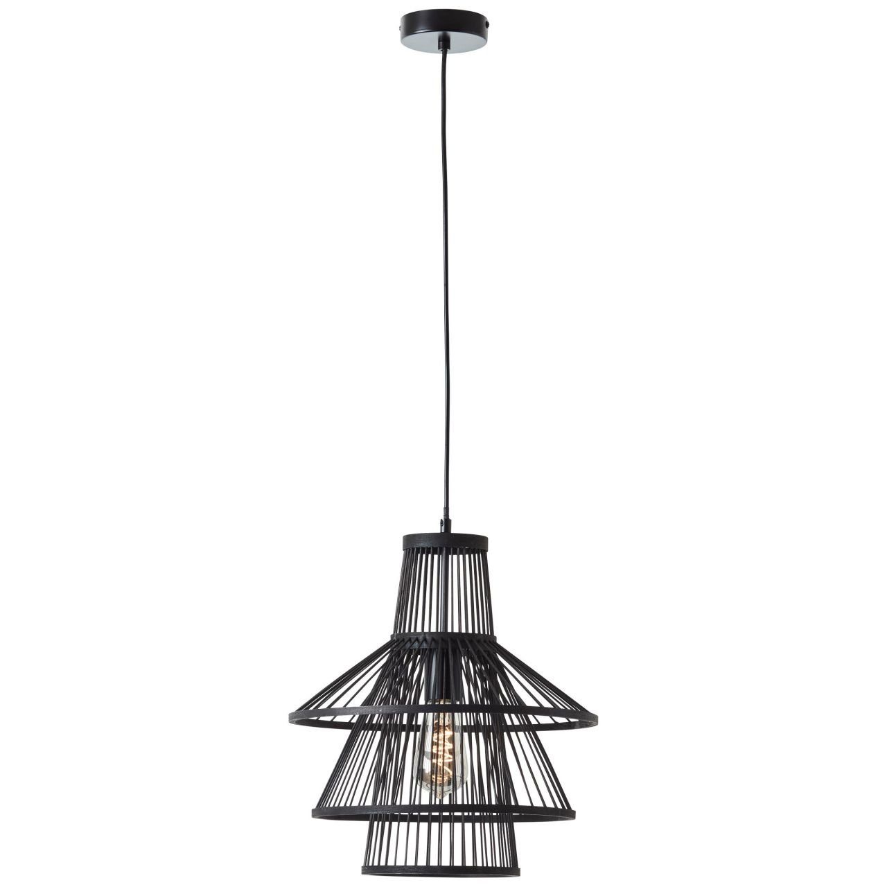 1x A60, Pendelleuchte Kabel kü 25W, Hartland Pendelleuchte Brilliant schwarz, Hartland, Lampe, E27, 35cm