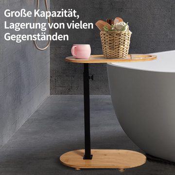 DAKYAM Beistelltisch Kaffeetisch Betttisch Pflegetisch Sofatisch Wannenablage Holz, 40 cm x 22 cm x 40–85 cm (L x B x H)