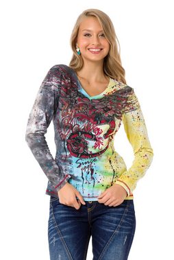 Cipo & Baxx Langarmshirt mit coolem Markenprint