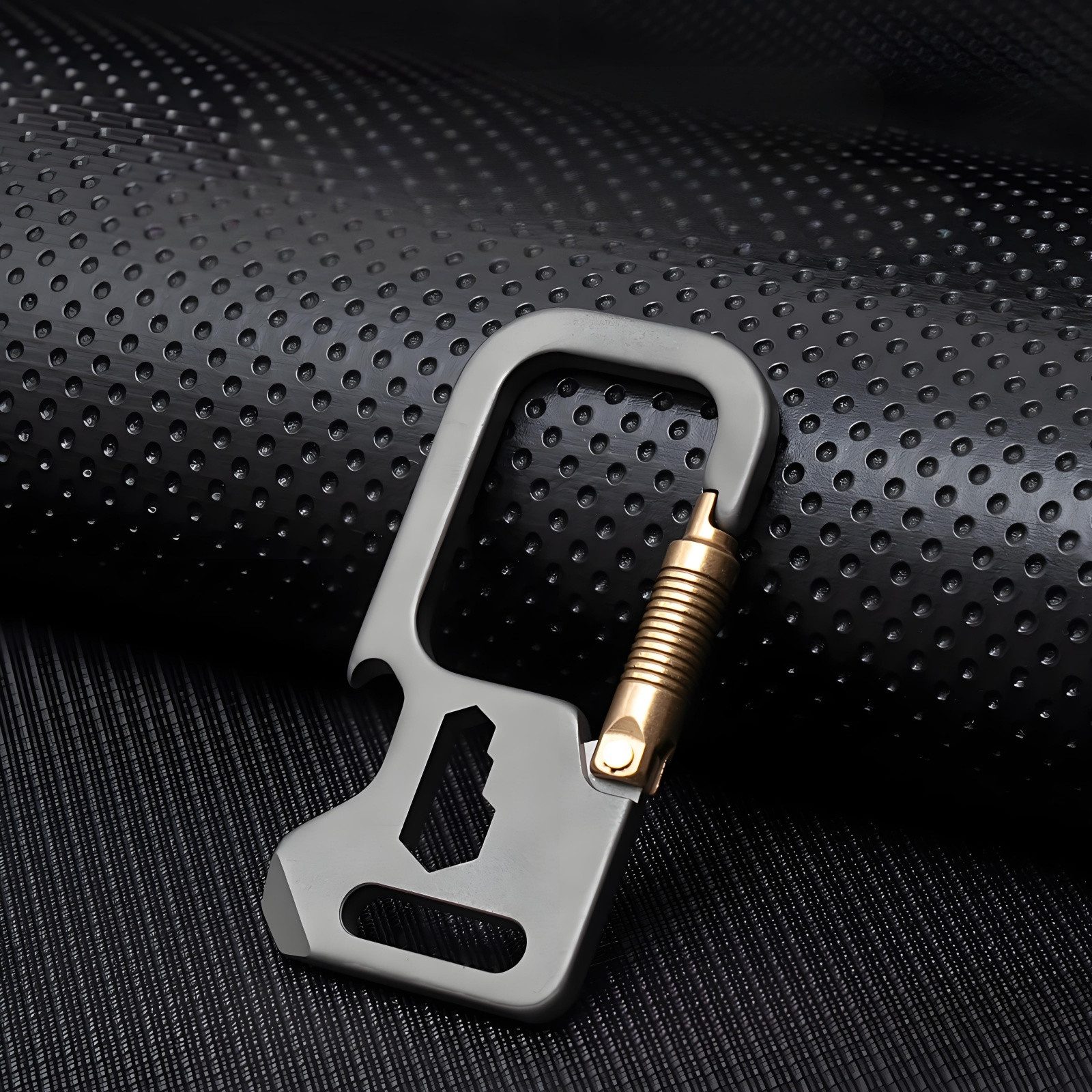 YUBRO-STUDIO Multitool Titan Snap Schlüsselanhänger EDC Multitool Karabiner Flaschenöffner