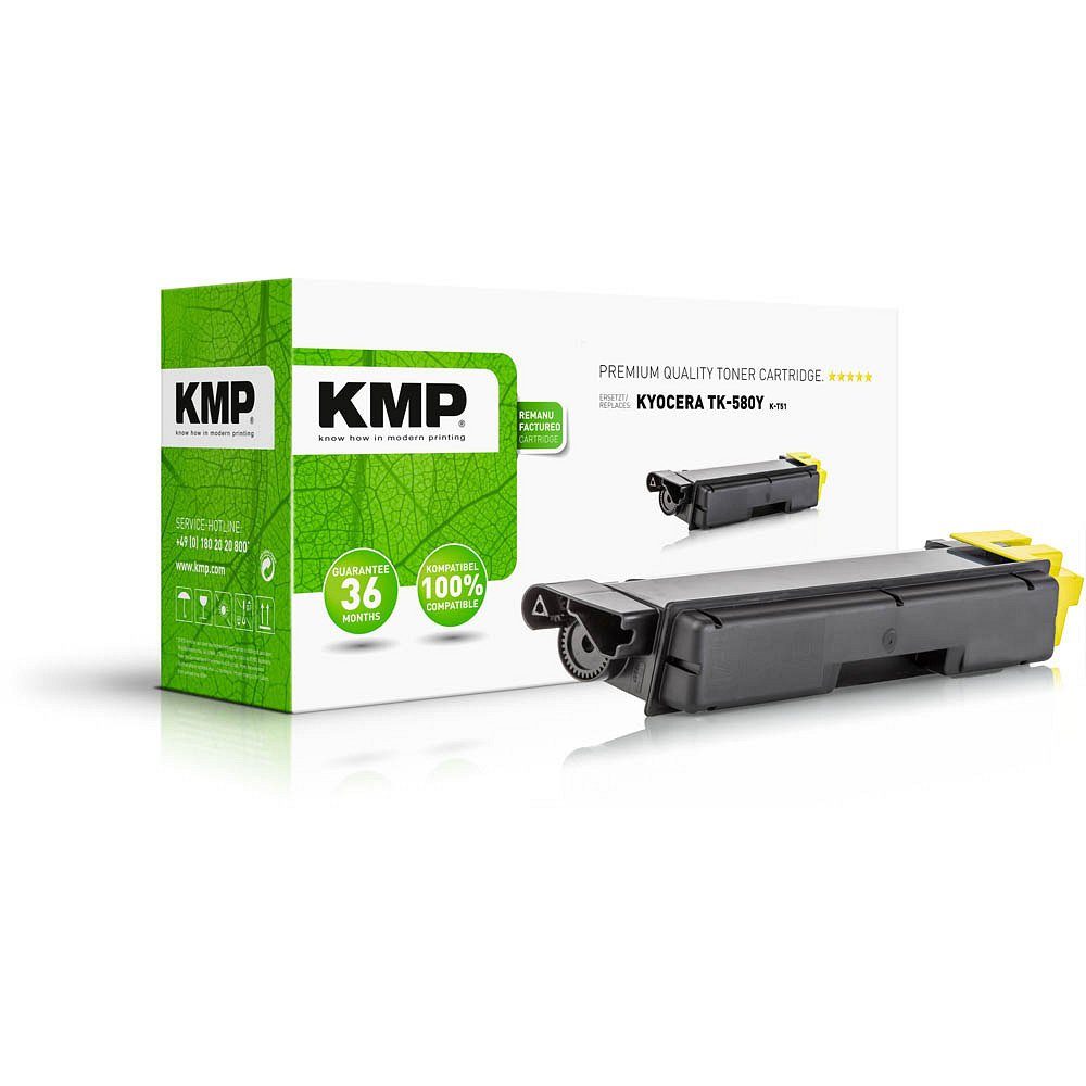 KMP Tonerkartusche 1 Toner K-T51 ERSETZT Kyocera TK-580Y - yellow, (1-St)