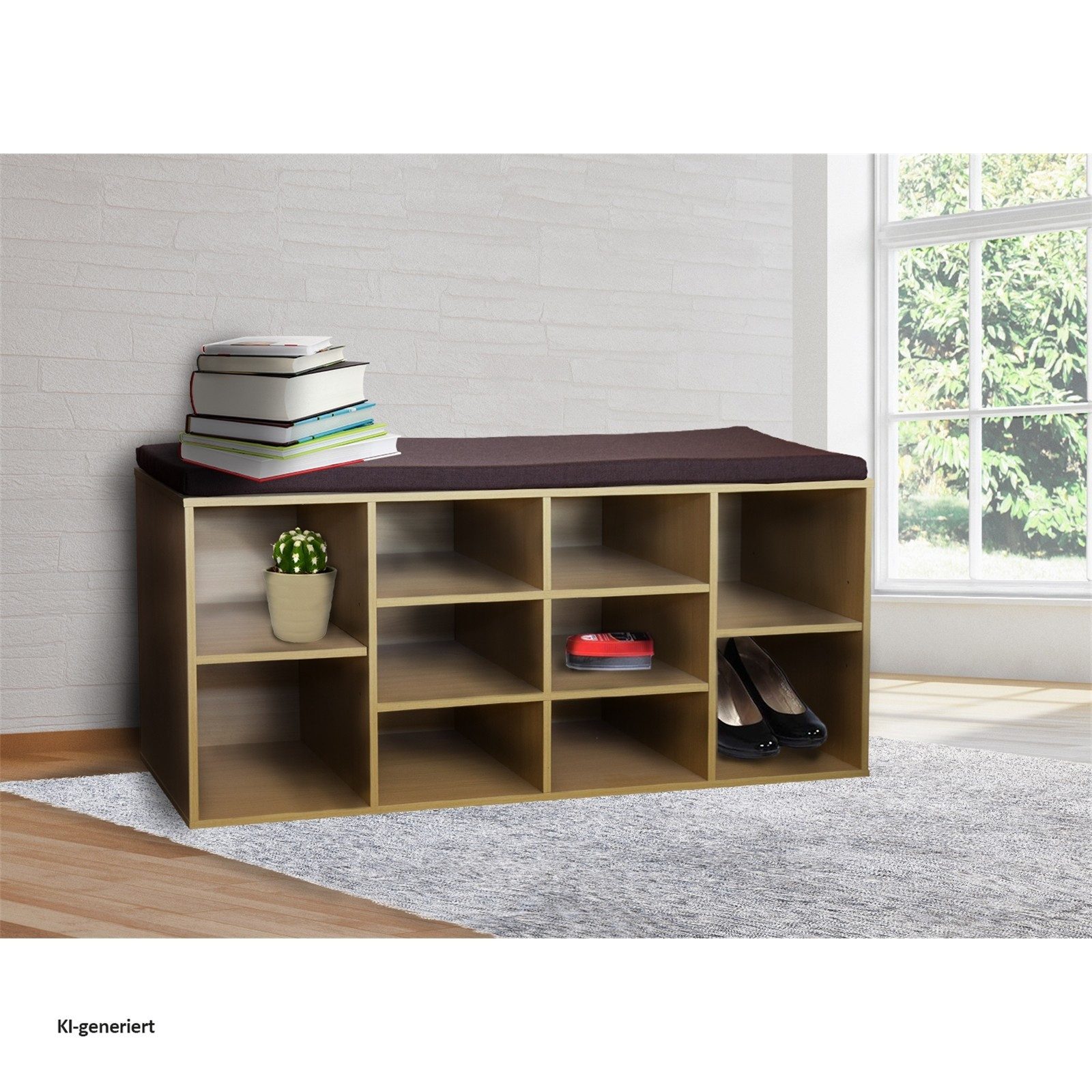 HTI-Line Schuhbank Schuhbank Katja6 (Stück, 1-St., 1 Schuhbank mit Kissenauflage), Schuhregal 10 Fächer