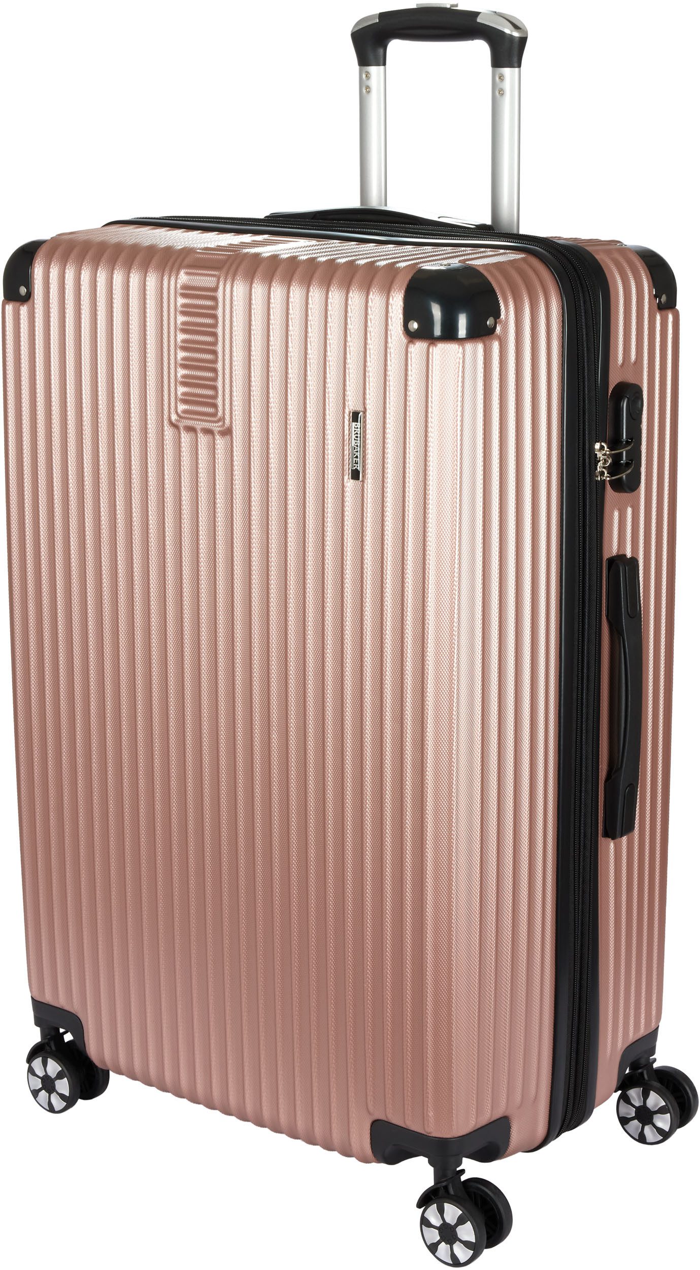 BRUBAKER Koffer London - Hartschalen Reisekoffer mit Zahlenschloss, 4 Rollen, Rollkoffer 49 x 76,5 x 29,5 cm - Hartschalenkoffer Trolley, Größe XL