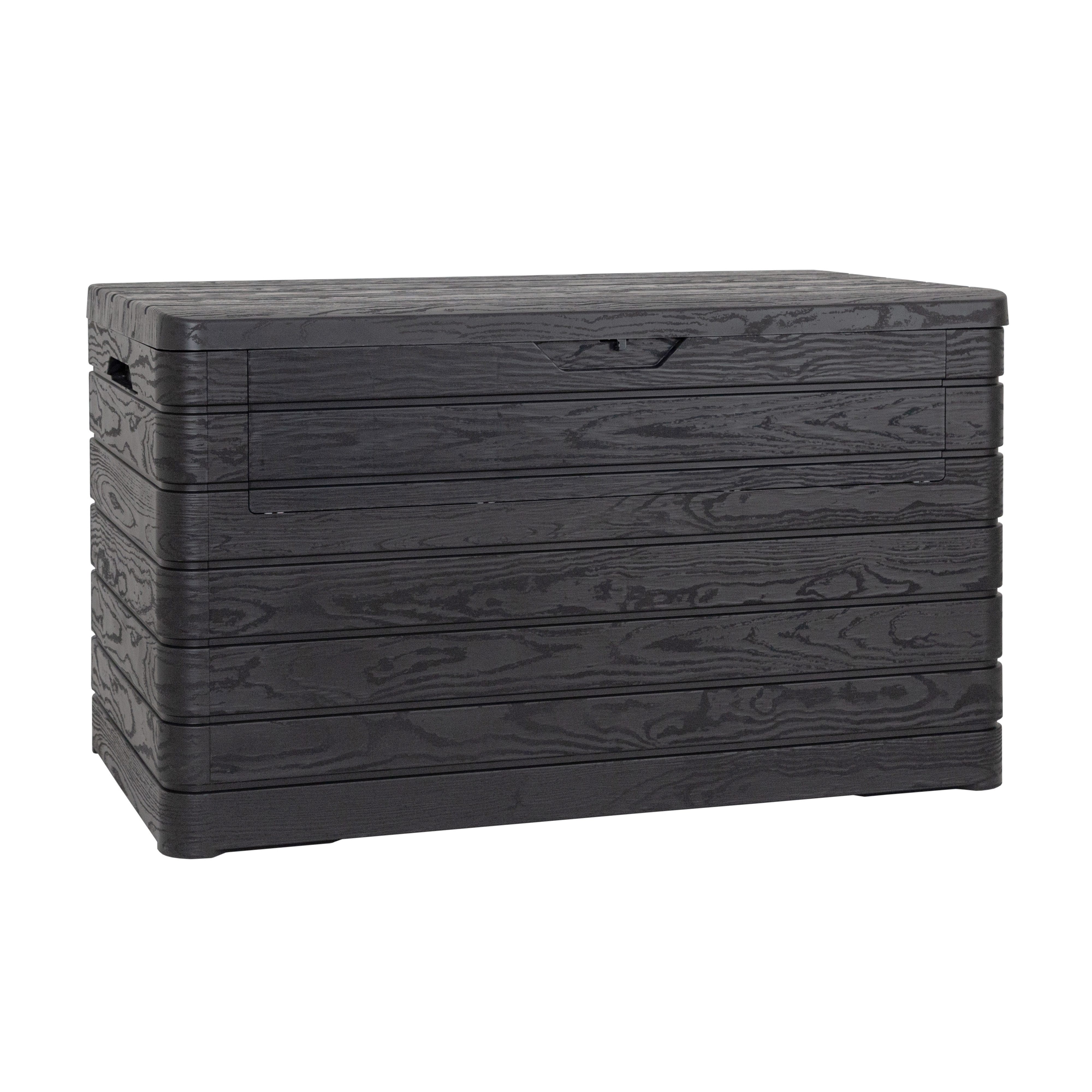 Koll Living Gartenbox Nora 970 Liter aus Kunststoff, 147 x 83 x 85 cm, mit Frontklappe, abschließbar, mit Gasdruckfedern