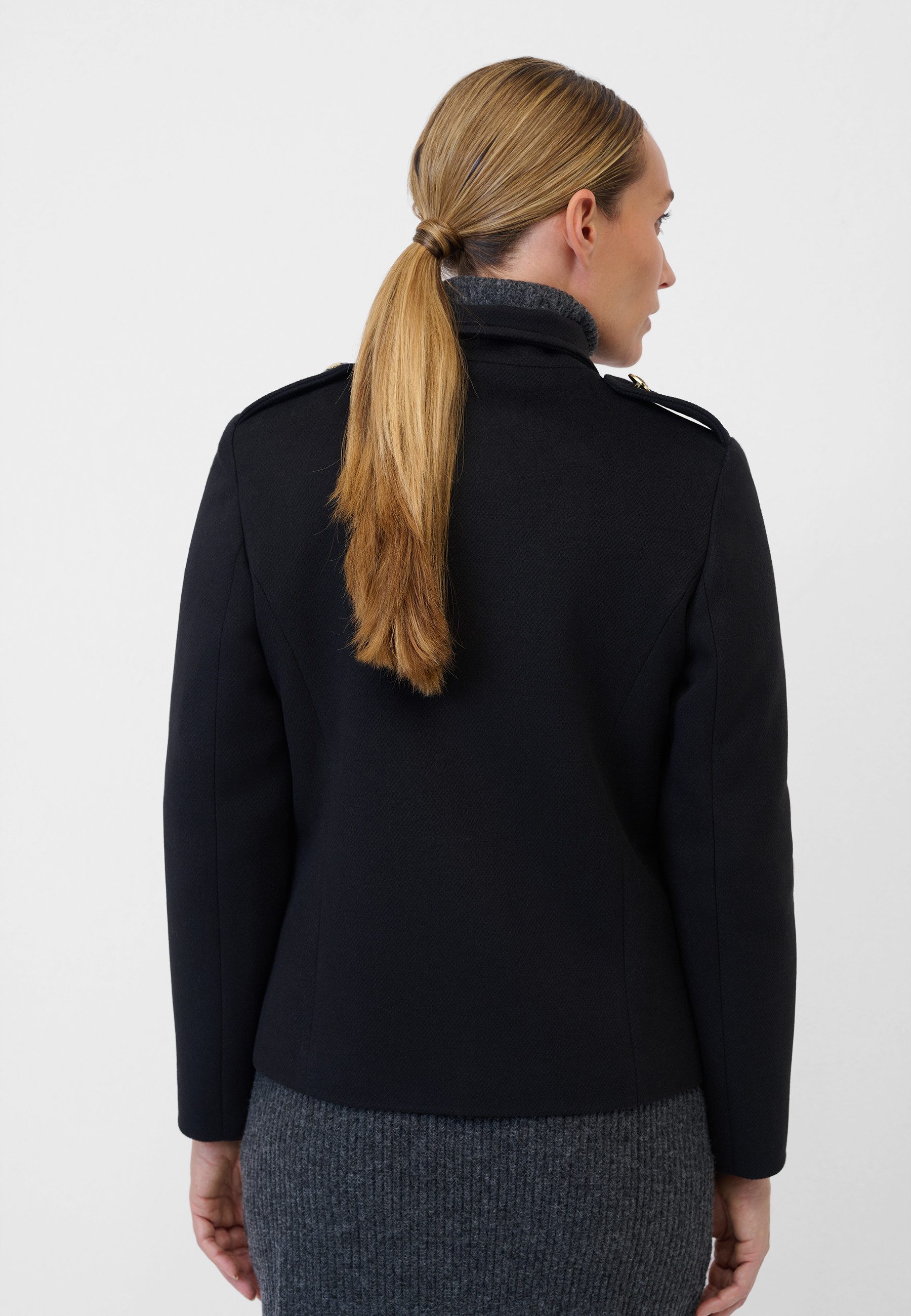RICANO Cabanjacke Letizia Stylische Jacke mit goldenen Knöpfen und Reverskragen