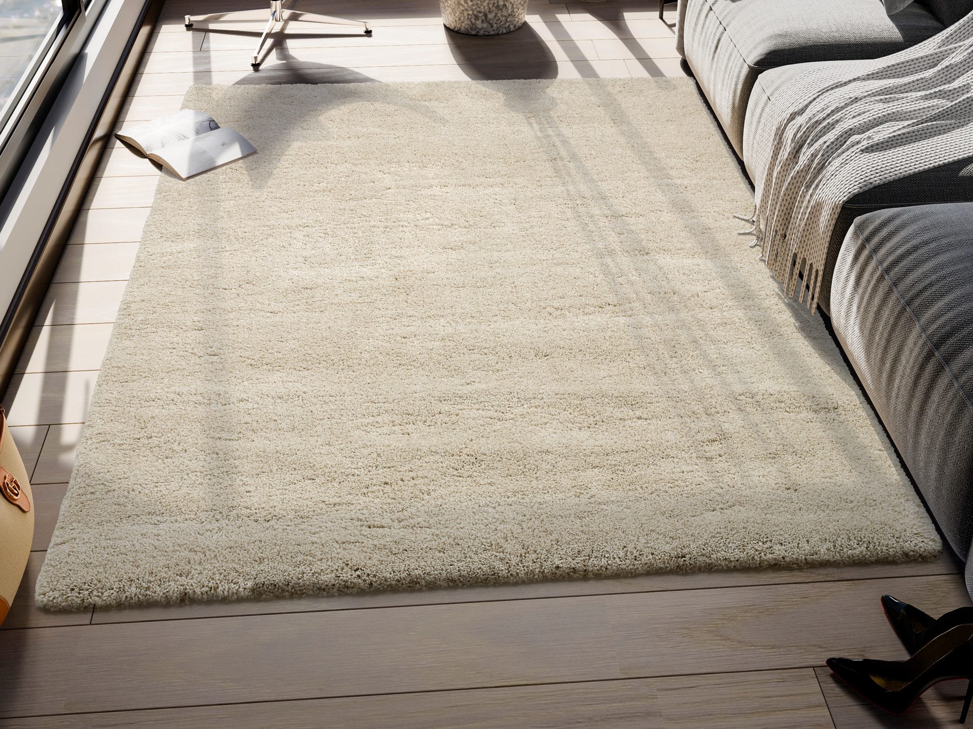 OCI DIE TEPPICHMARKE Hochflor-Teppich MONTIS, quadratisch, Höhe: 45 mm, uni, Langflor, Shaggy, auch in rund, quadratisch und Läufer erhältlich