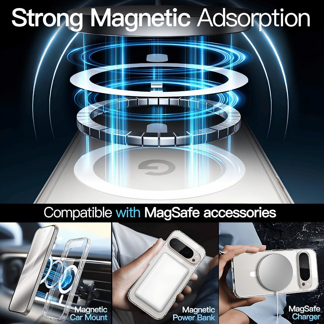 SmartUP Smartphone-Hülle für Google Pixel 10 Pro MagSafe Silikon Case Ultra Slim Transparent 6,3, MagSafe-Technologie, präzise Aussparungen – Bild 4 von 5