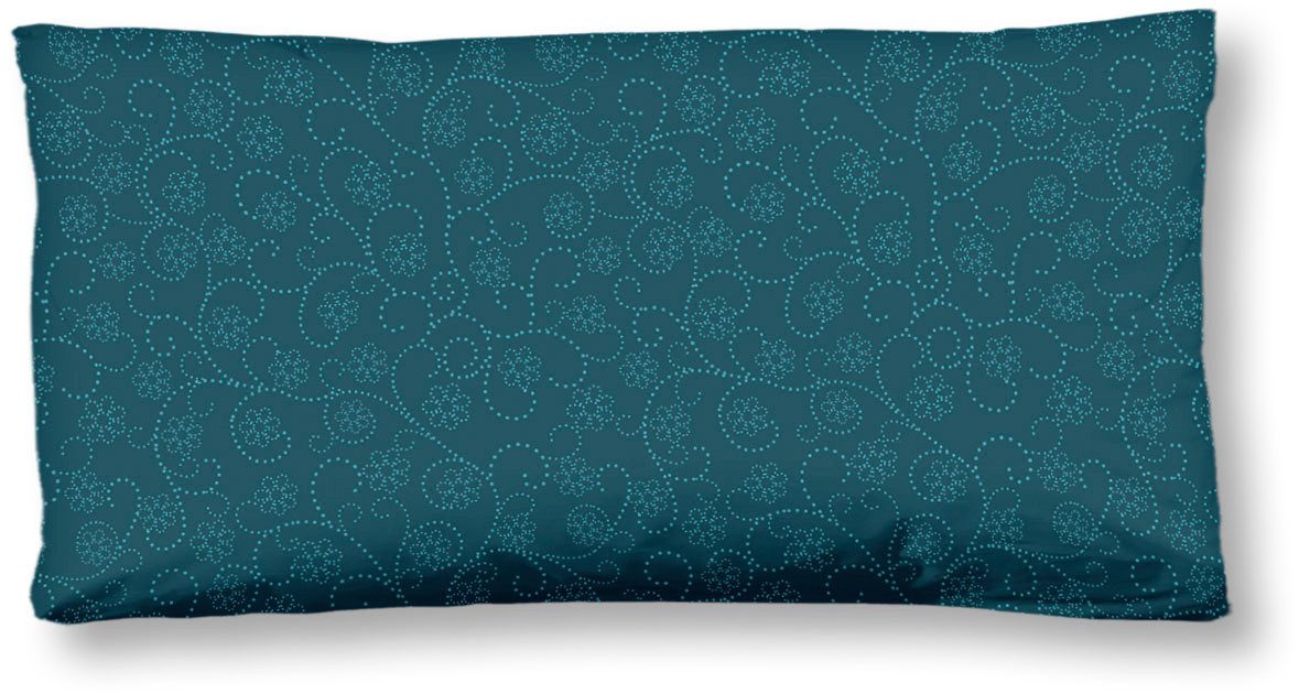 hip Kissenhülle Zarha, (1 Stück), Baumwolle, Mako-Satin, 40x80, 1 Stück, Reißverschluss, Petrol