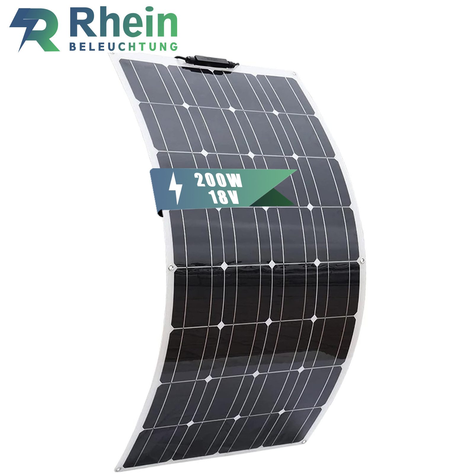 Rhein Beleuchtung Solarmodul 200W 18 V Flexible Solar Panel, flexible solarmodule, solar camping, (1-St., Geeignet für Wohnmobil, Camping, Yacht/Boot, Outdoor-Abenteuer), Einfach zu installieren, dünn und leicht, hohe Effizienz