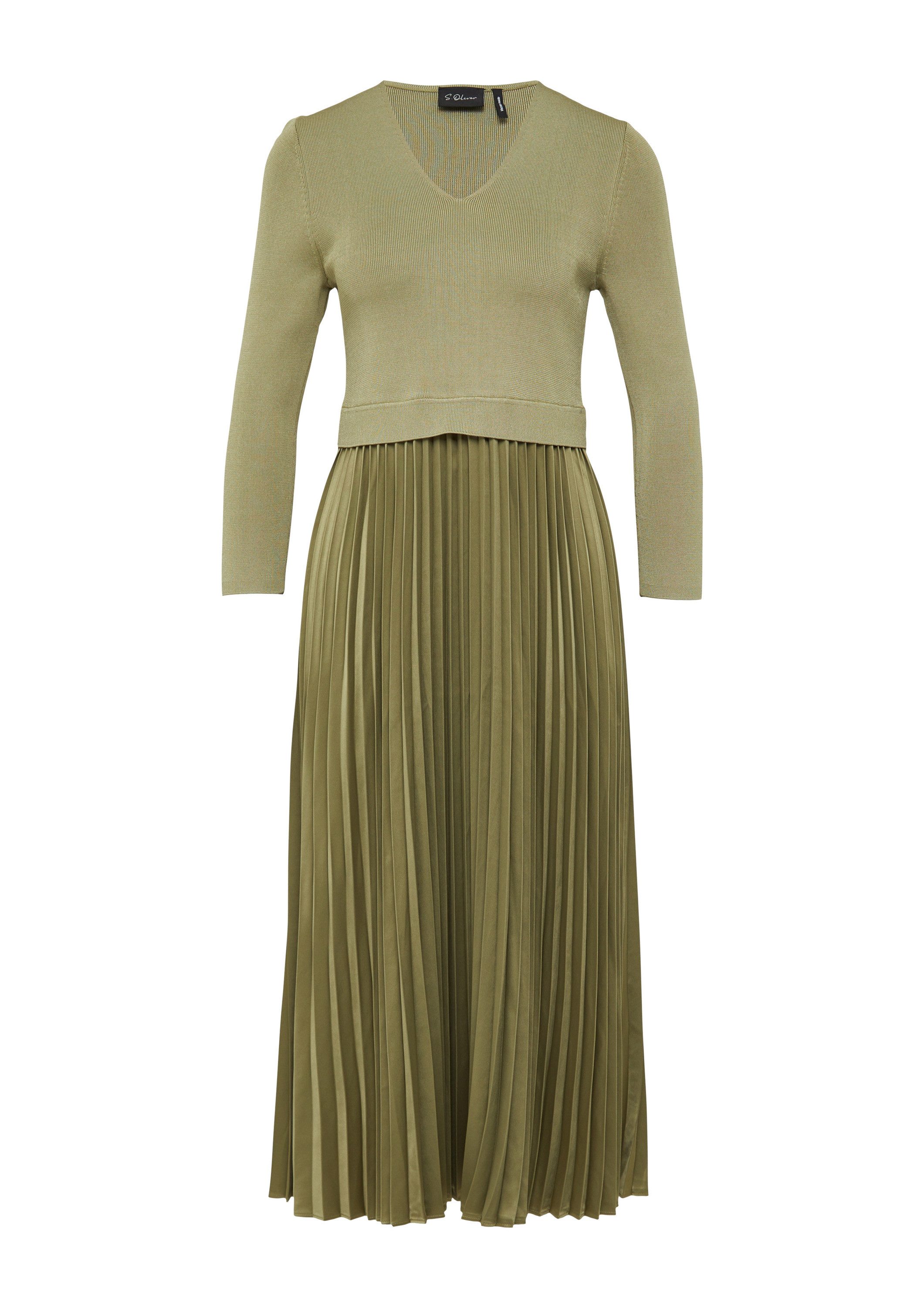 s.Oliver Midikleid Kleid Midikleid mit plissiertem günstig online kaufen